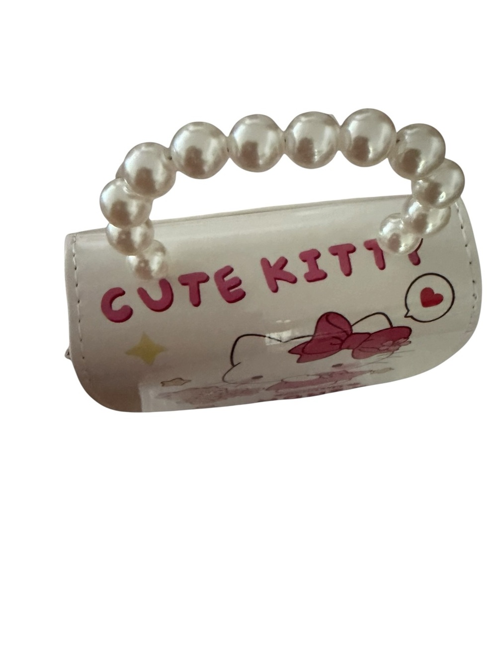 Hello Kitty White and Pink Kids Bag with Pearl Handle - Picture 5 of 7